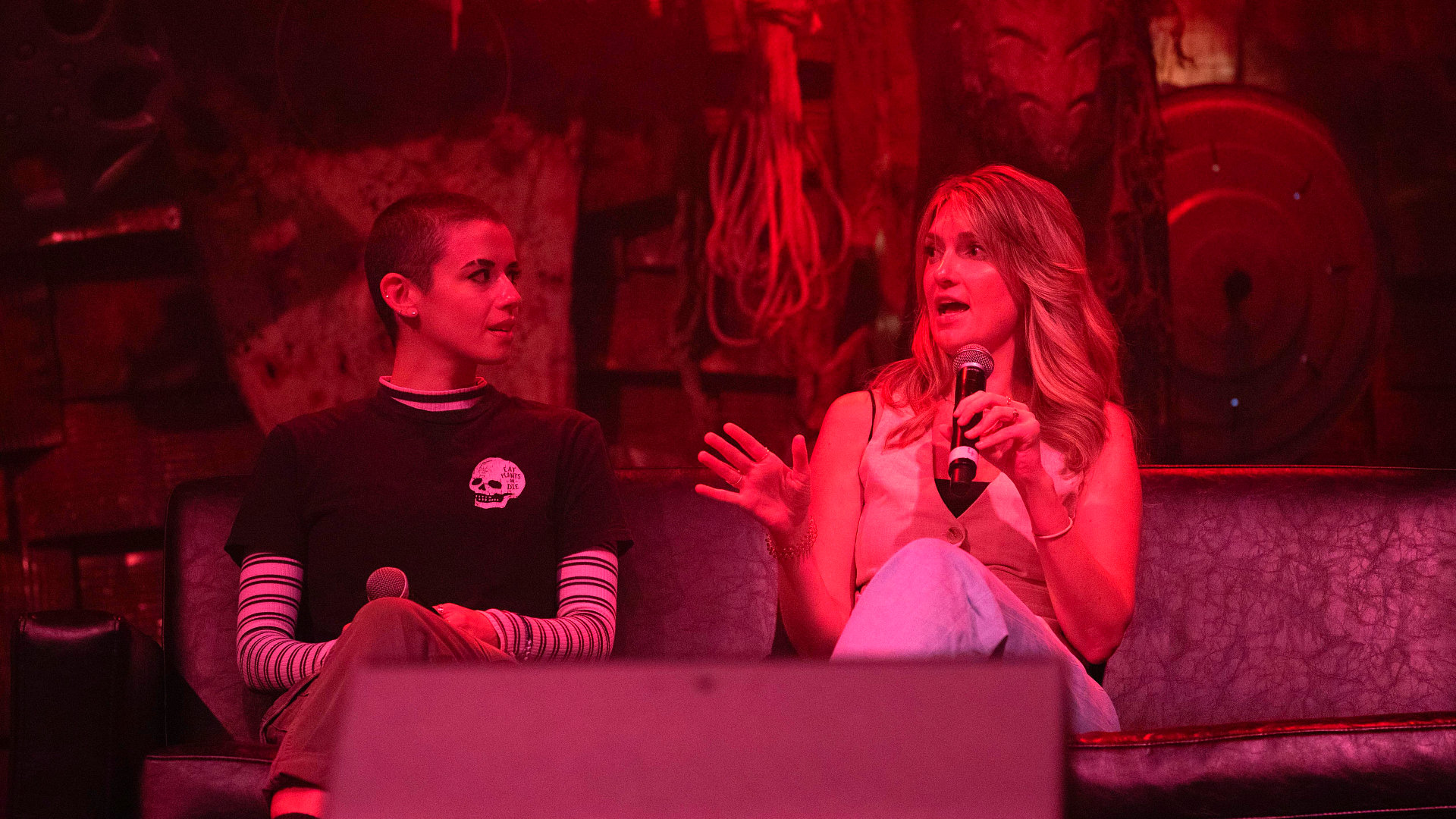 Weekend of Hell Terrifier Panel - Catherine Corcoran and Jenna Kanell on Stage