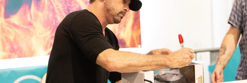 Skeet Ulrich signing Funko at Weekend of Hell